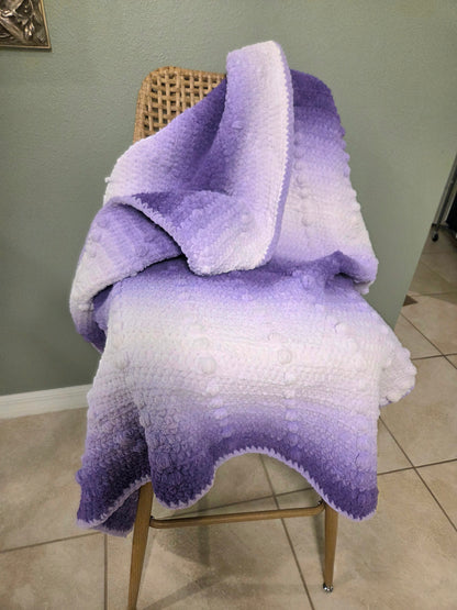 Diagonal Bobble Textured Blanket Crochet Pattern