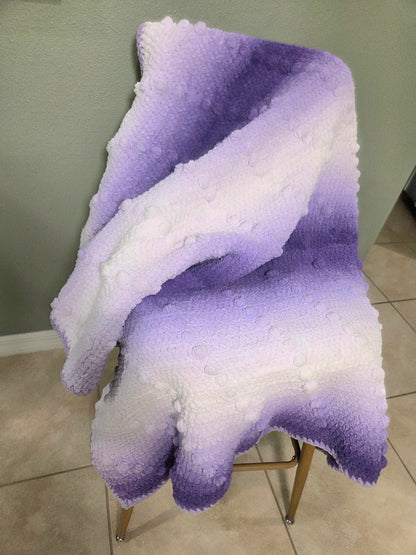 Diagonal Bobble Textured Blanket Crochet Pattern